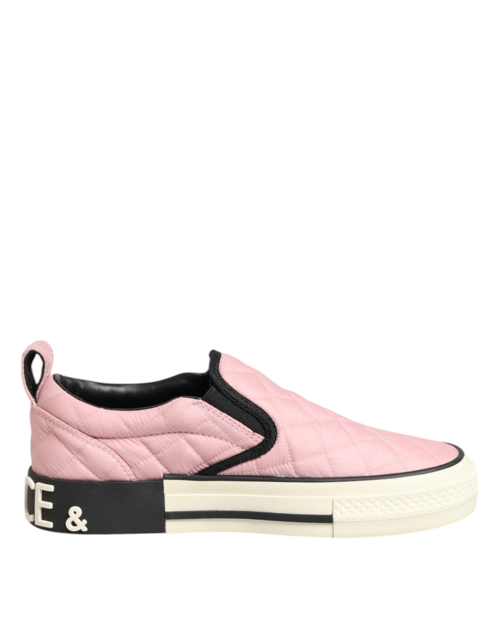 Dolce & Gabbana | Pink Quilted Nylon Slip-On Sneaker Shoes