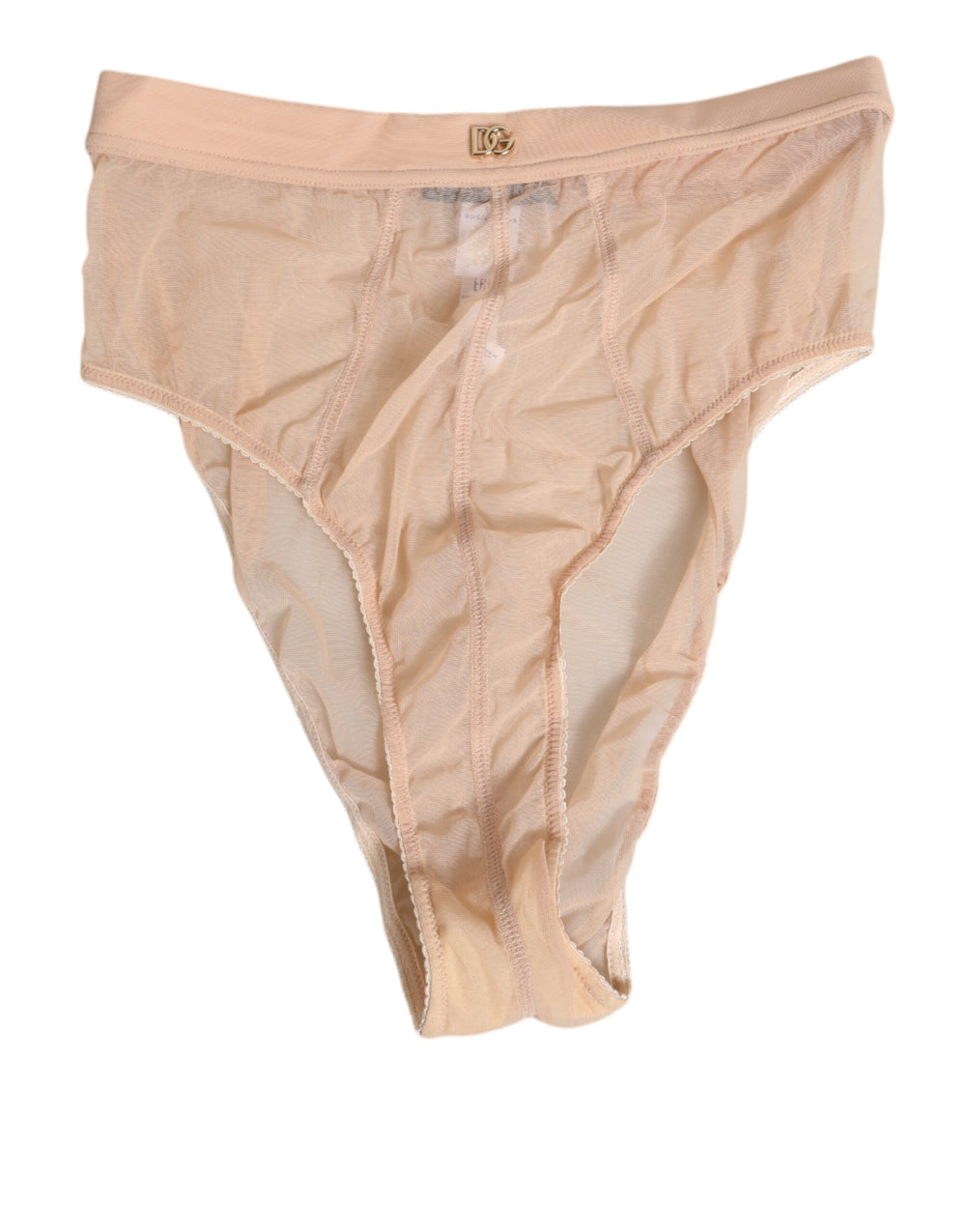 Dolce & Gabbana | Beige Sheer Mesh High Waist Panty Underwear