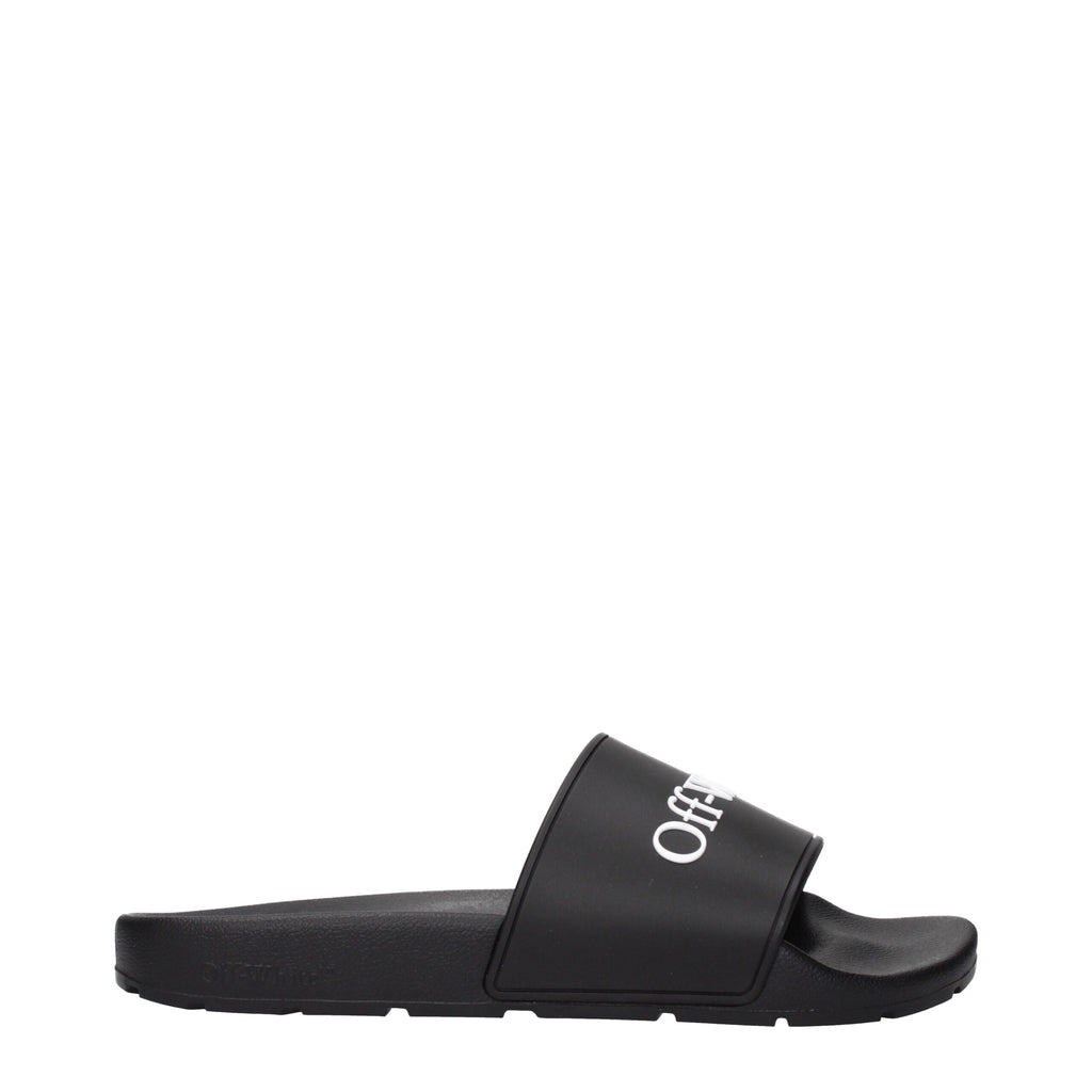 Off-White | Black Cotton Slippers