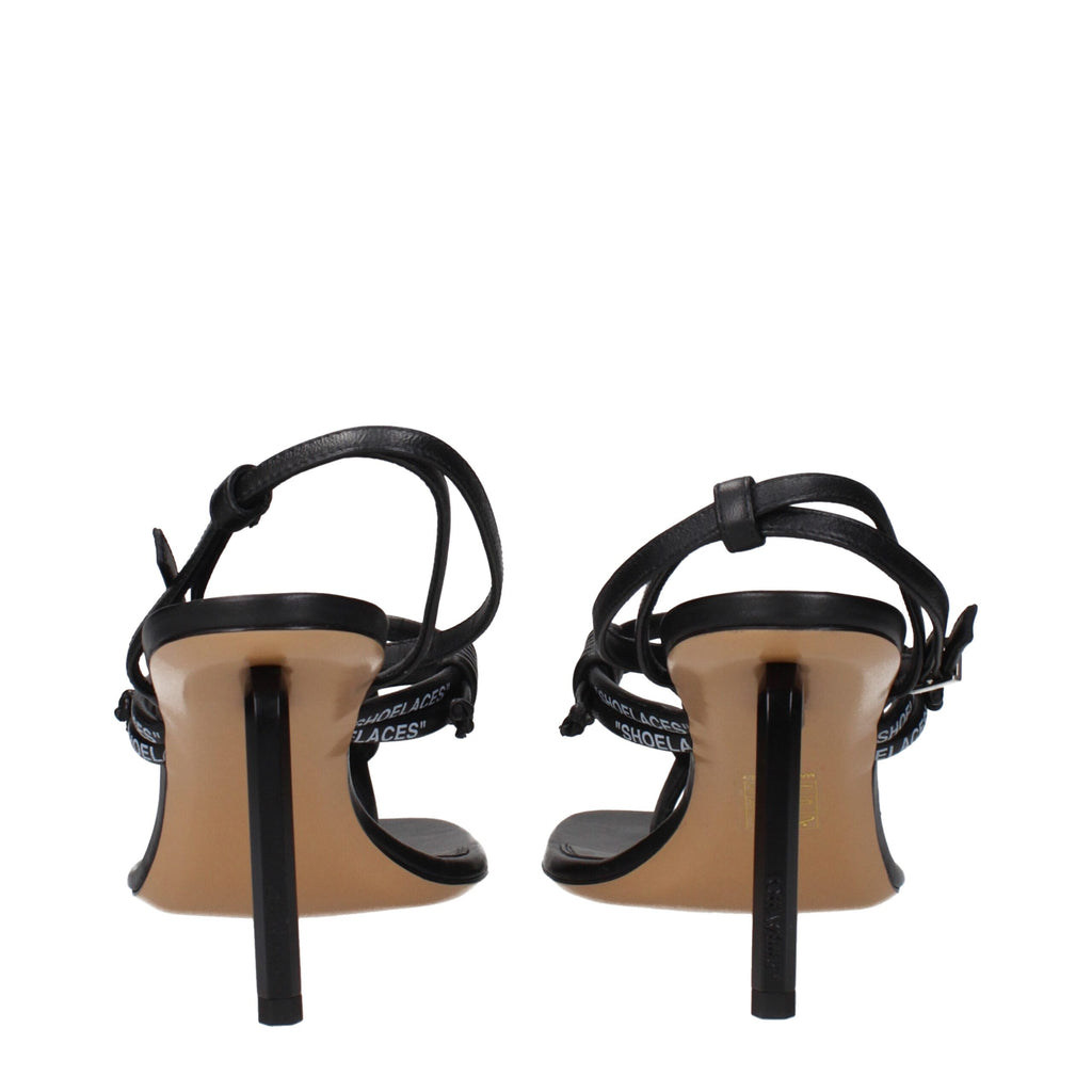 Off-White | Black Leather Flip-Flop Sandals