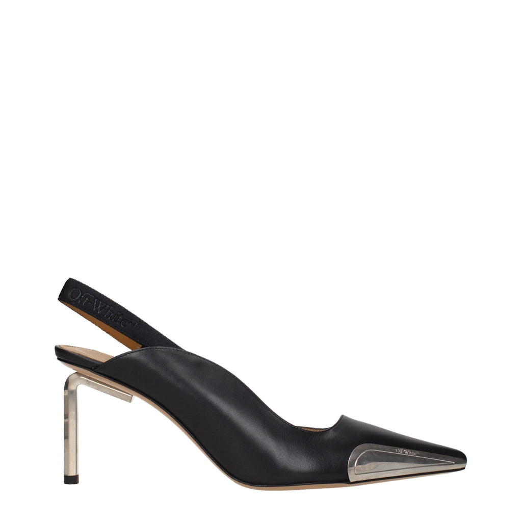 Off-White | Black Leather High Heel Pumps