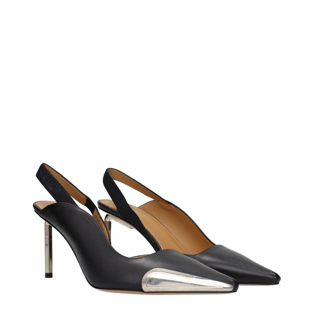 Off-White | Black Leather High Heel Pumps