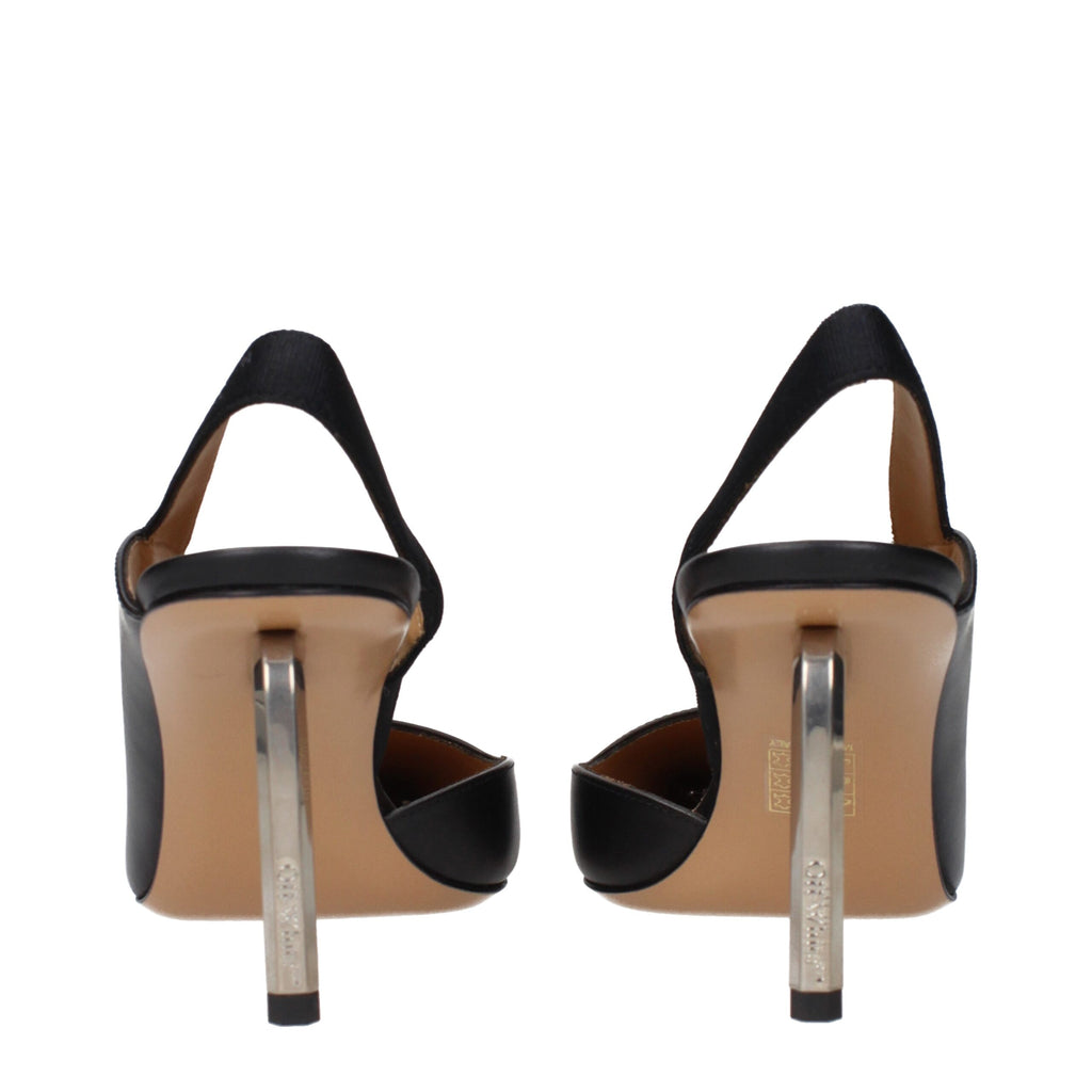 Off-White | Black Leather High Heel Pumps