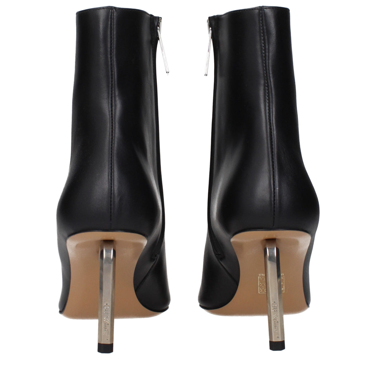 Off-White | Black Leather Ankle Boots