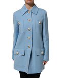 Dolce & Gabbana | Blue Buttoned Down Trench Coat Jacket