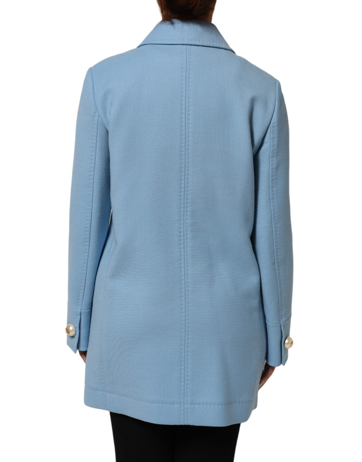 Dolce & Gabbana | Blue Buttoned Down Trench Coat Jacket