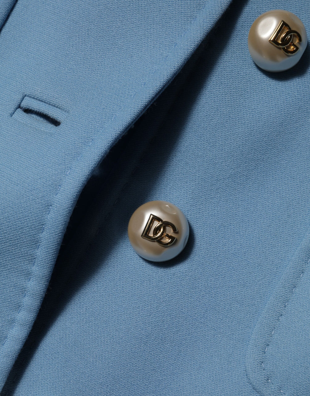 Dolce & Gabbana | Blue Buttoned Down Trench Coat Jacket