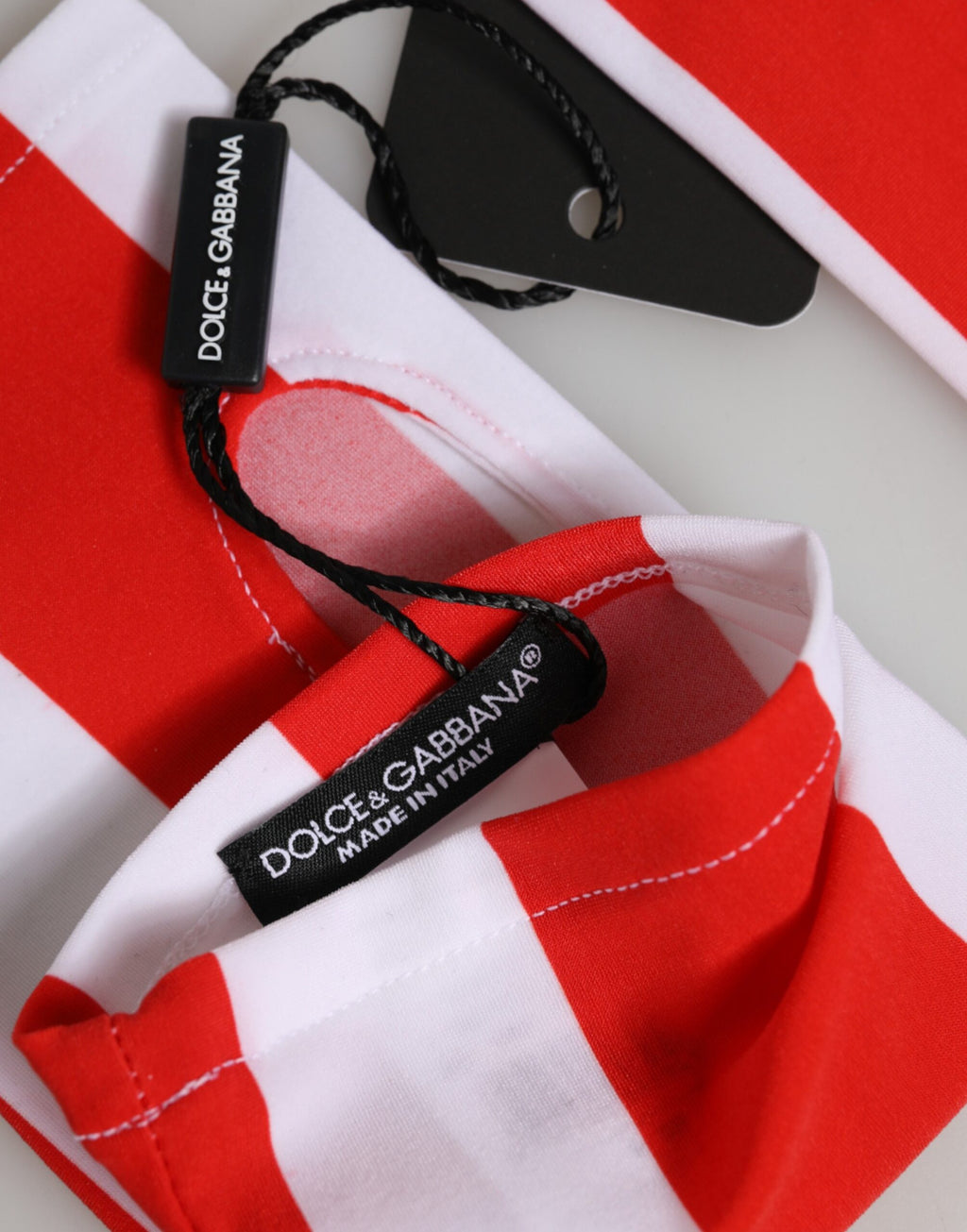 Dolce & Gabbana | Red White Nylon Fingerless Wrist Length Gloves