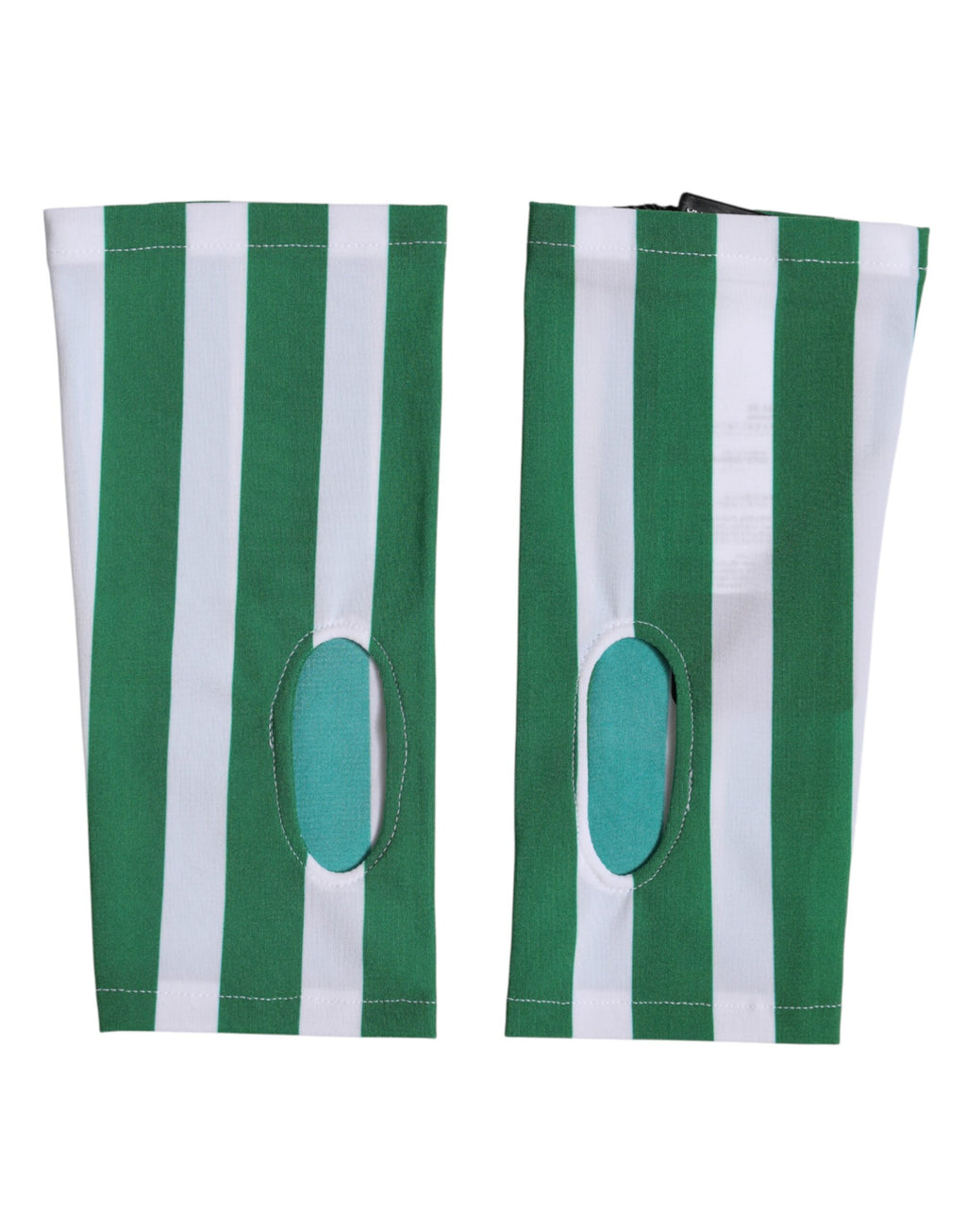Dolce & Gabbana | Green White Nylon Fingerless Wrist Length Gloves
