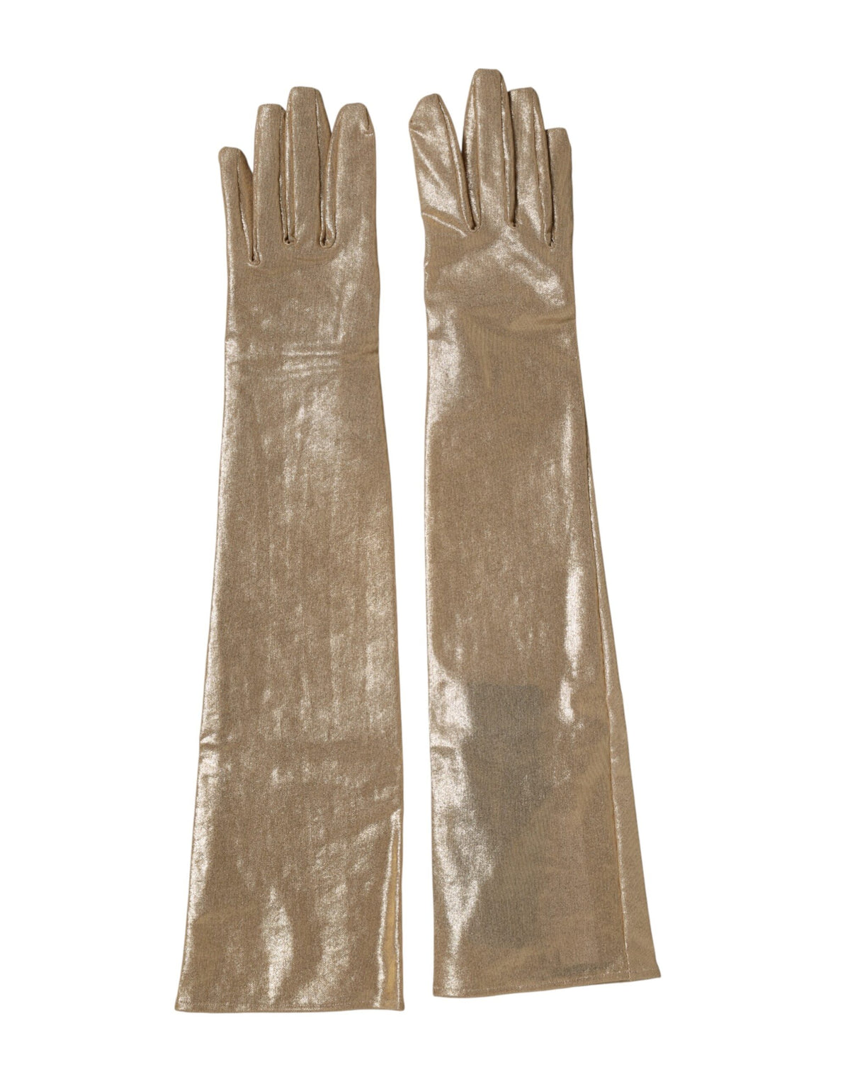 Dolce & Gabbana | Beige Nylon Long Elbow Length Mitten Gloves