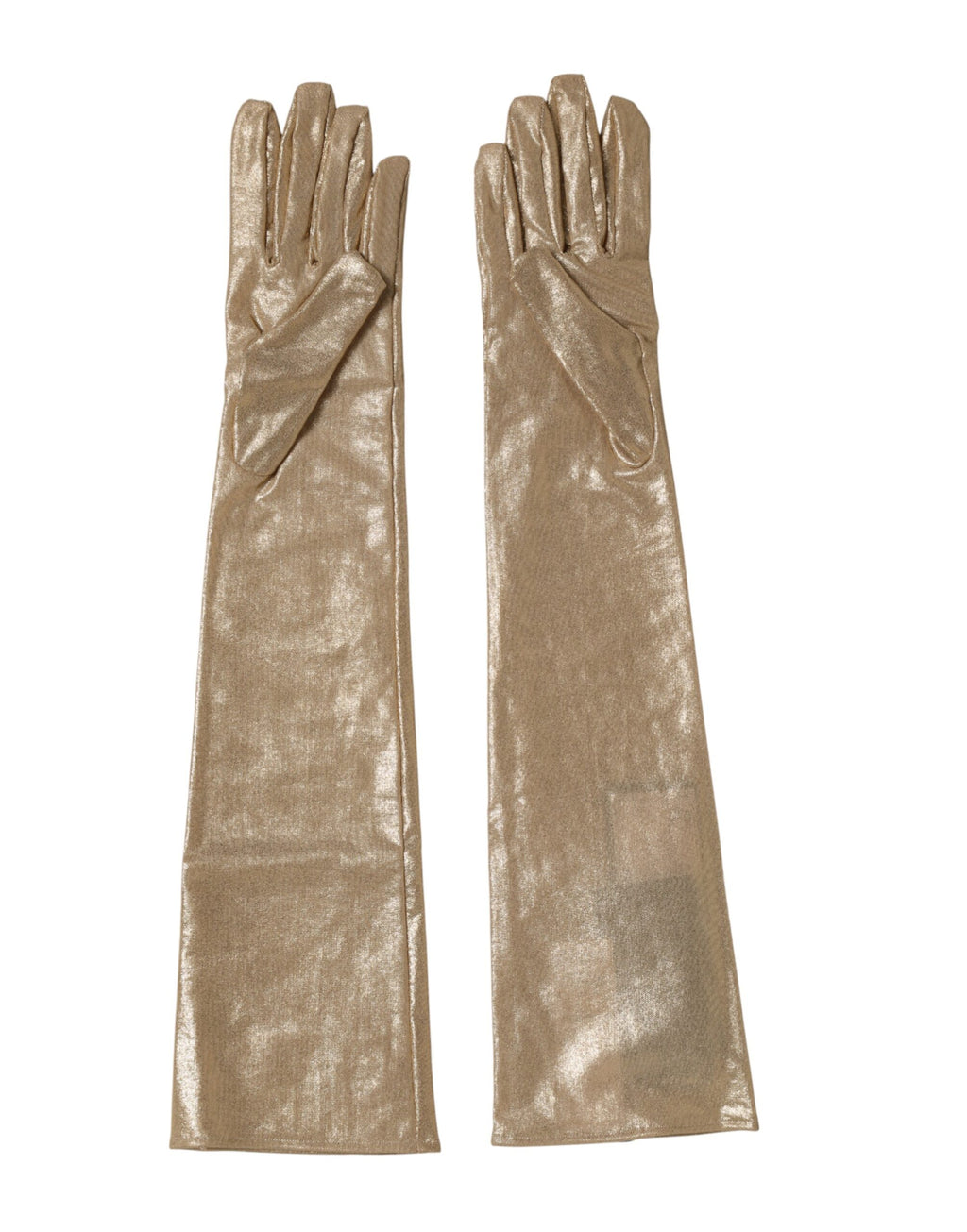 Dolce & Gabbana | Beige Nylon Long Elbow Length Mitten Gloves