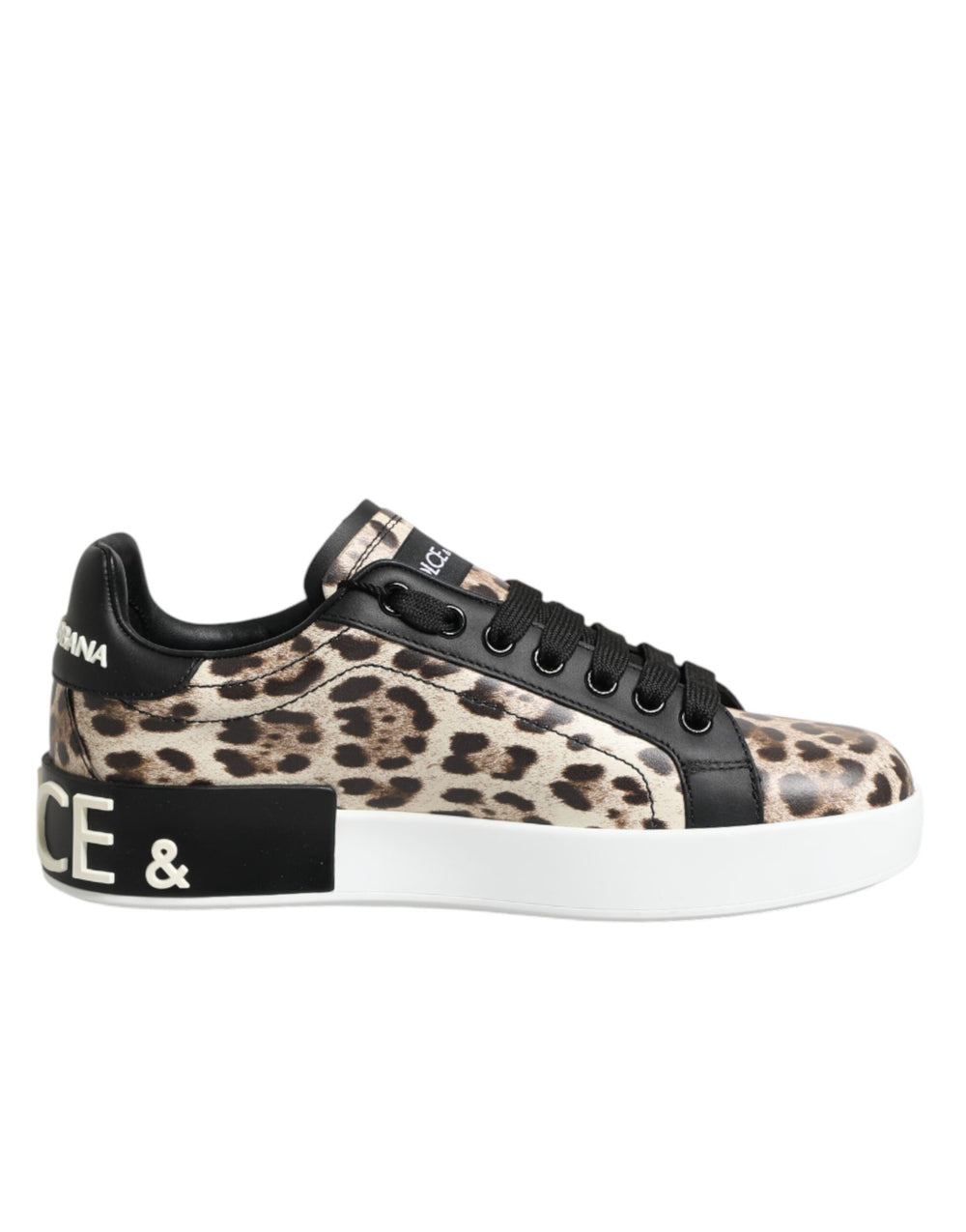 Dolce & Gabbana | Brown Leather Leopard Low Top Sneakers Shoes