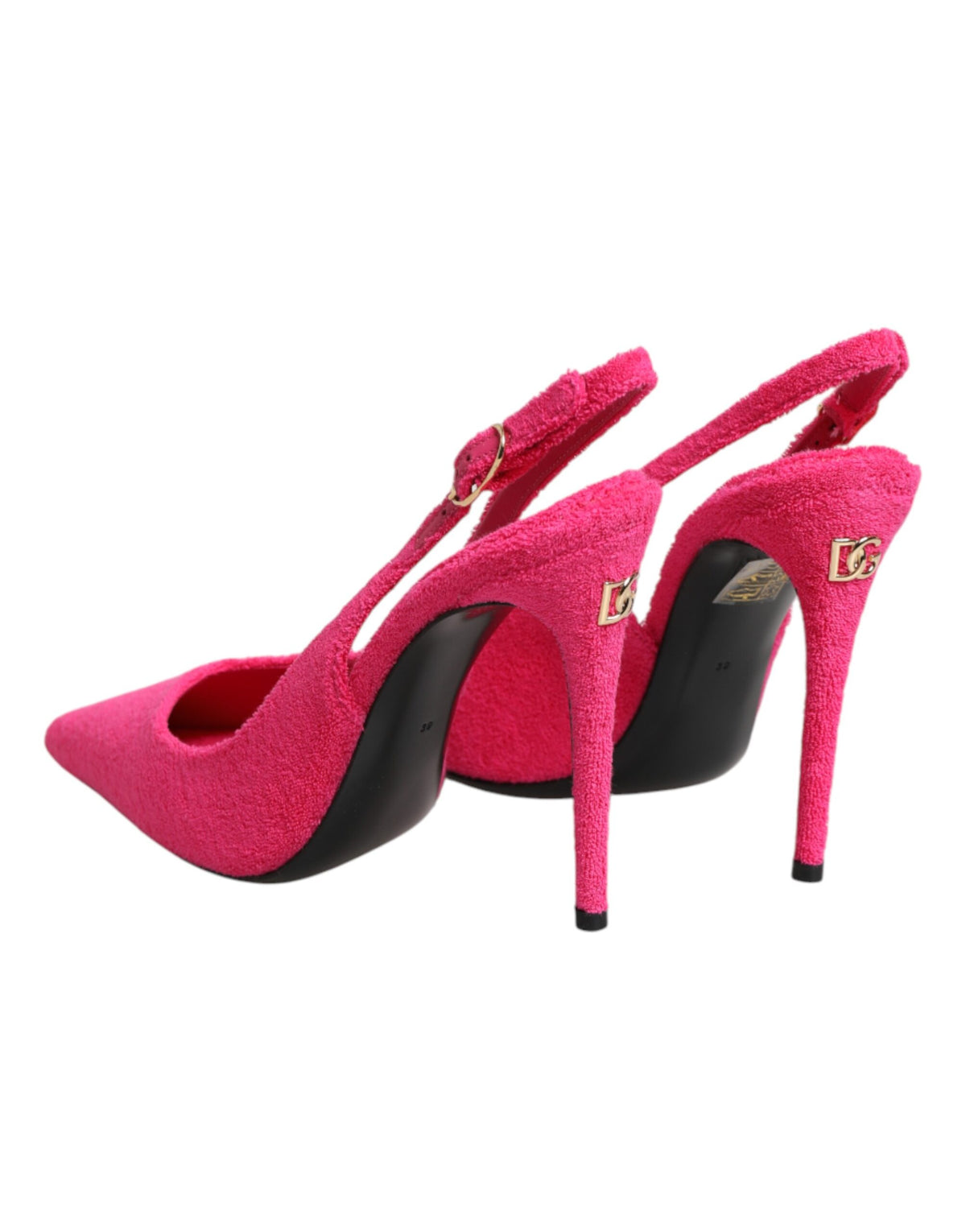 Dolce & Gabbana | Pink Terry Cloth High Heels Slingback Shoes