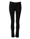 Dolce & Gabbana | Black Cotton Skinny Mid Waist Denim Jeans