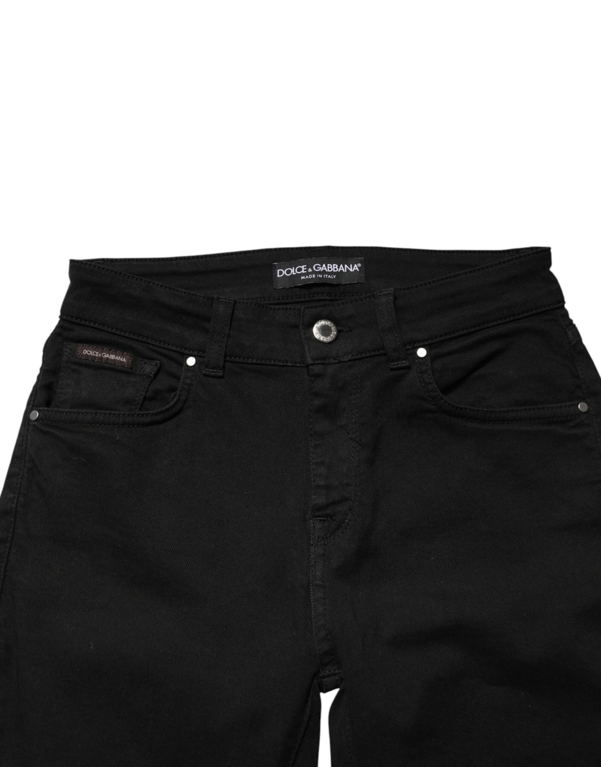 Dolce & Gabbana | Black Cotton Skinny Mid Waist Denim Jeans