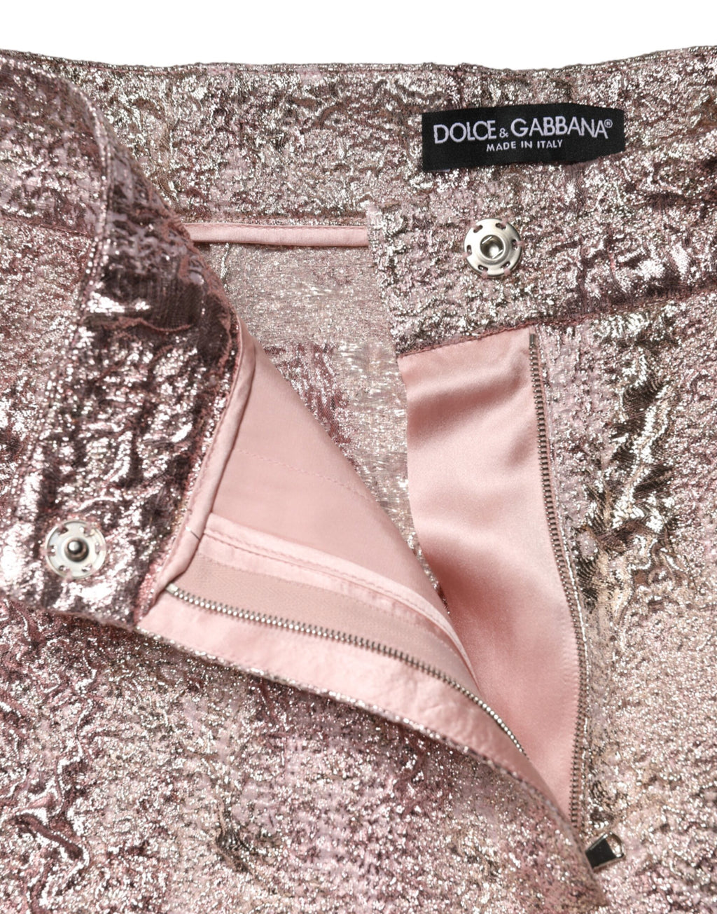 Dolce & Gabbana | Pink Jacquard High Waist Hotpants Shorts