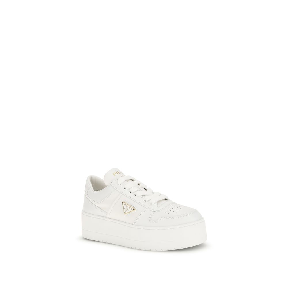 Prada | White Calf Leather Bos Taurus Platform Sneakers