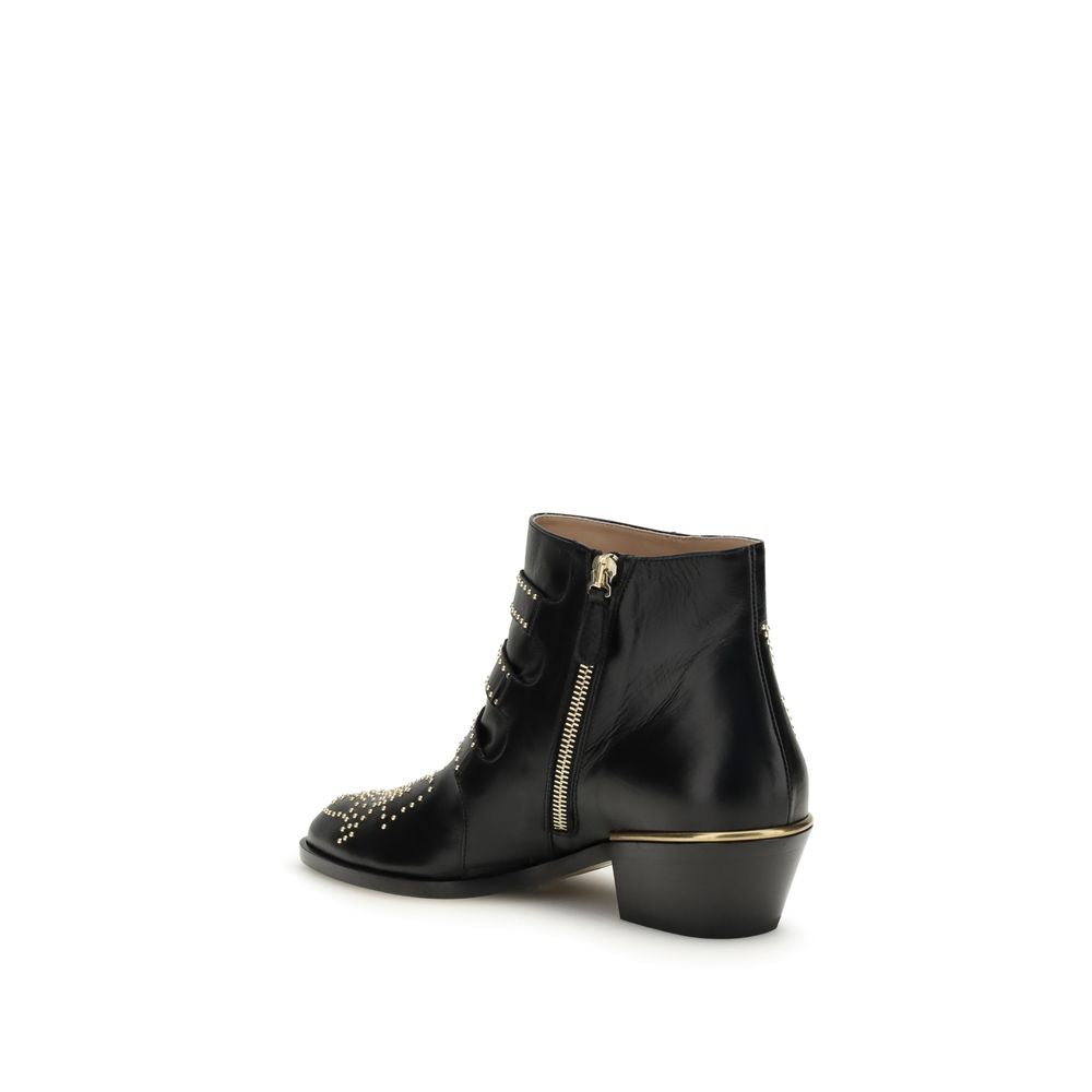 Chloé | Black Calf Leather Bos Taurus Ankle Boots