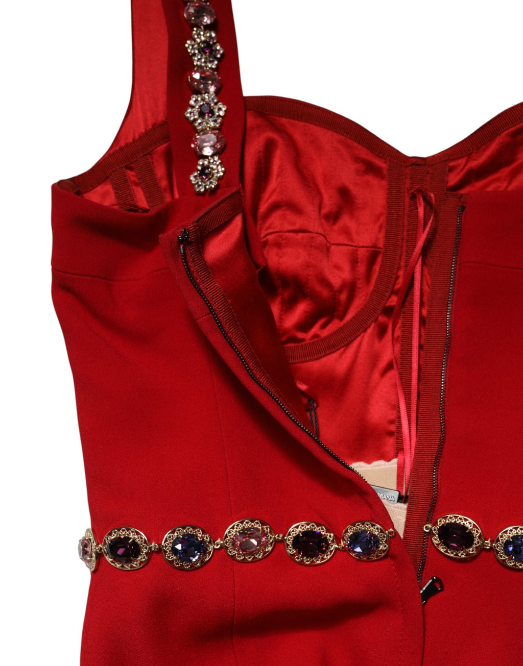 Dolce & Gabbana | Red Embellished Sheath Mermaid Gown Dress