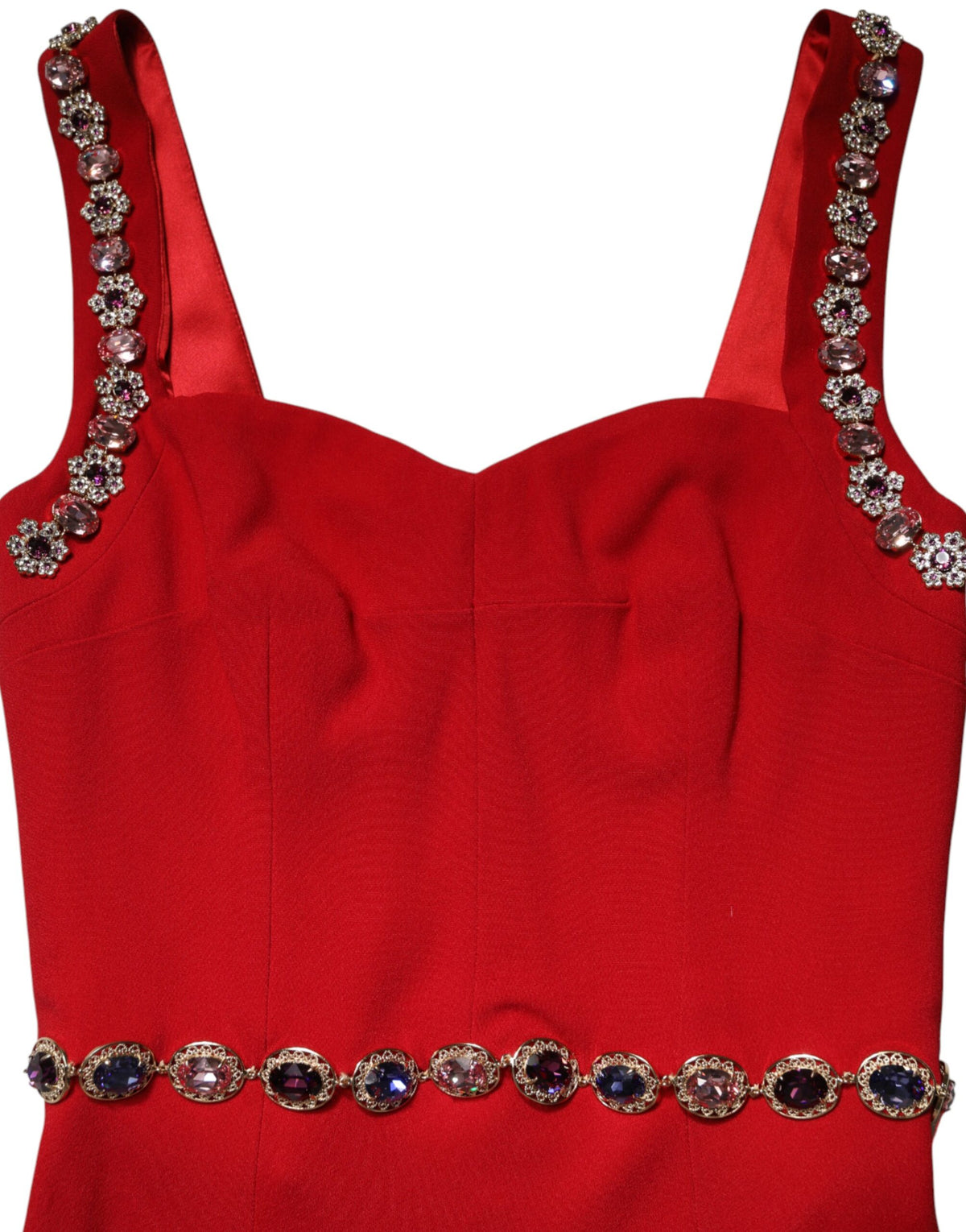 Dolce & Gabbana | Red Embellished Sheath Mermaid Gown Dress