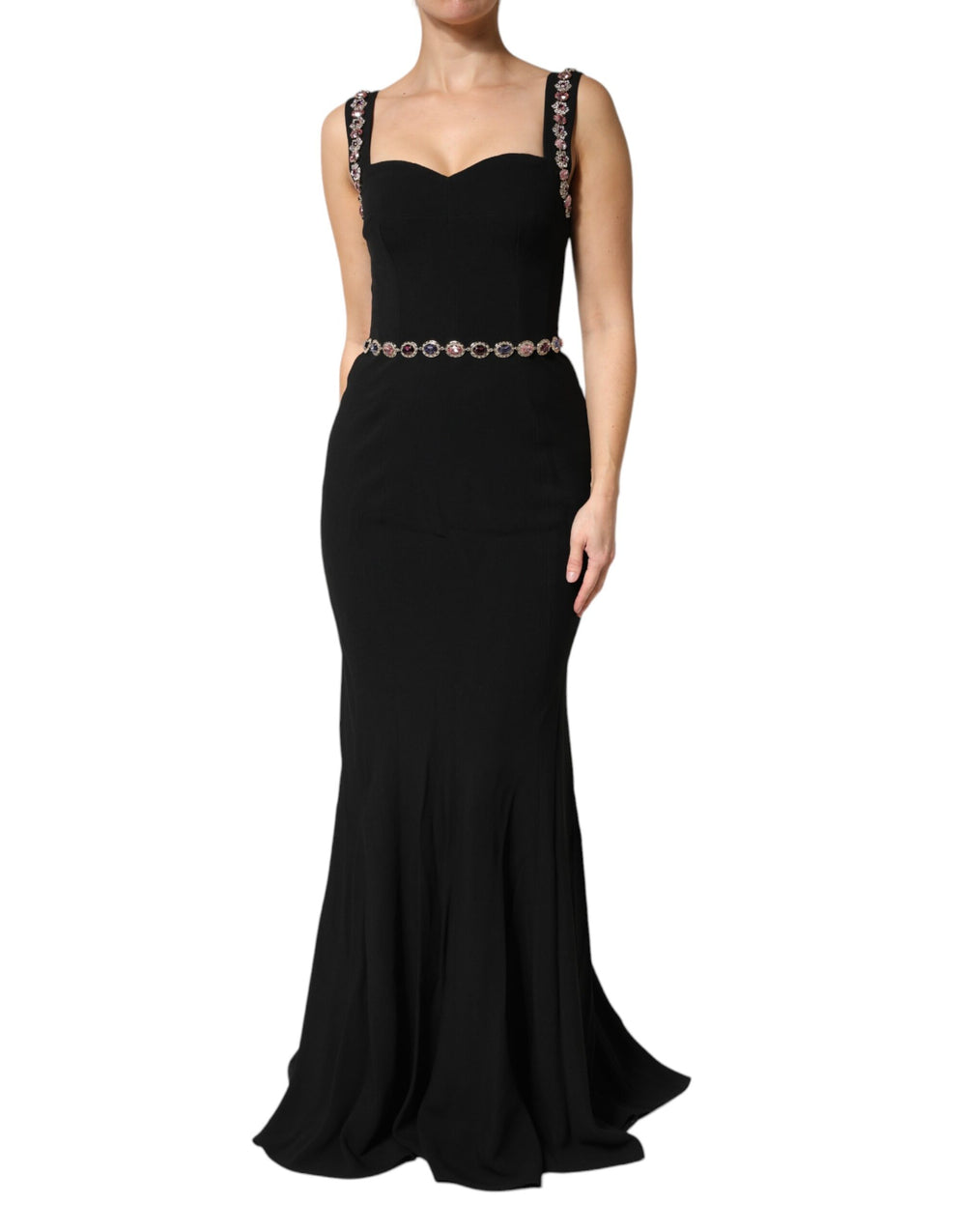 Dolce & Gabbana | Black Embellished Sheath MermaidGown Dress