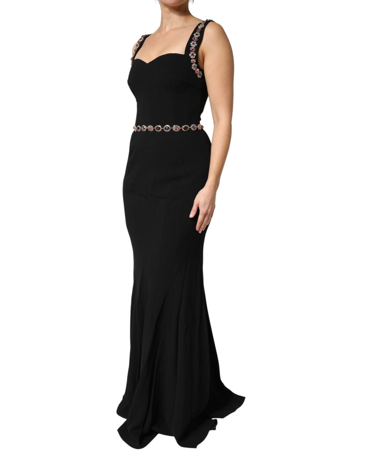 Dolce & Gabbana | Black Embellished Sheath MermaidGown Dress