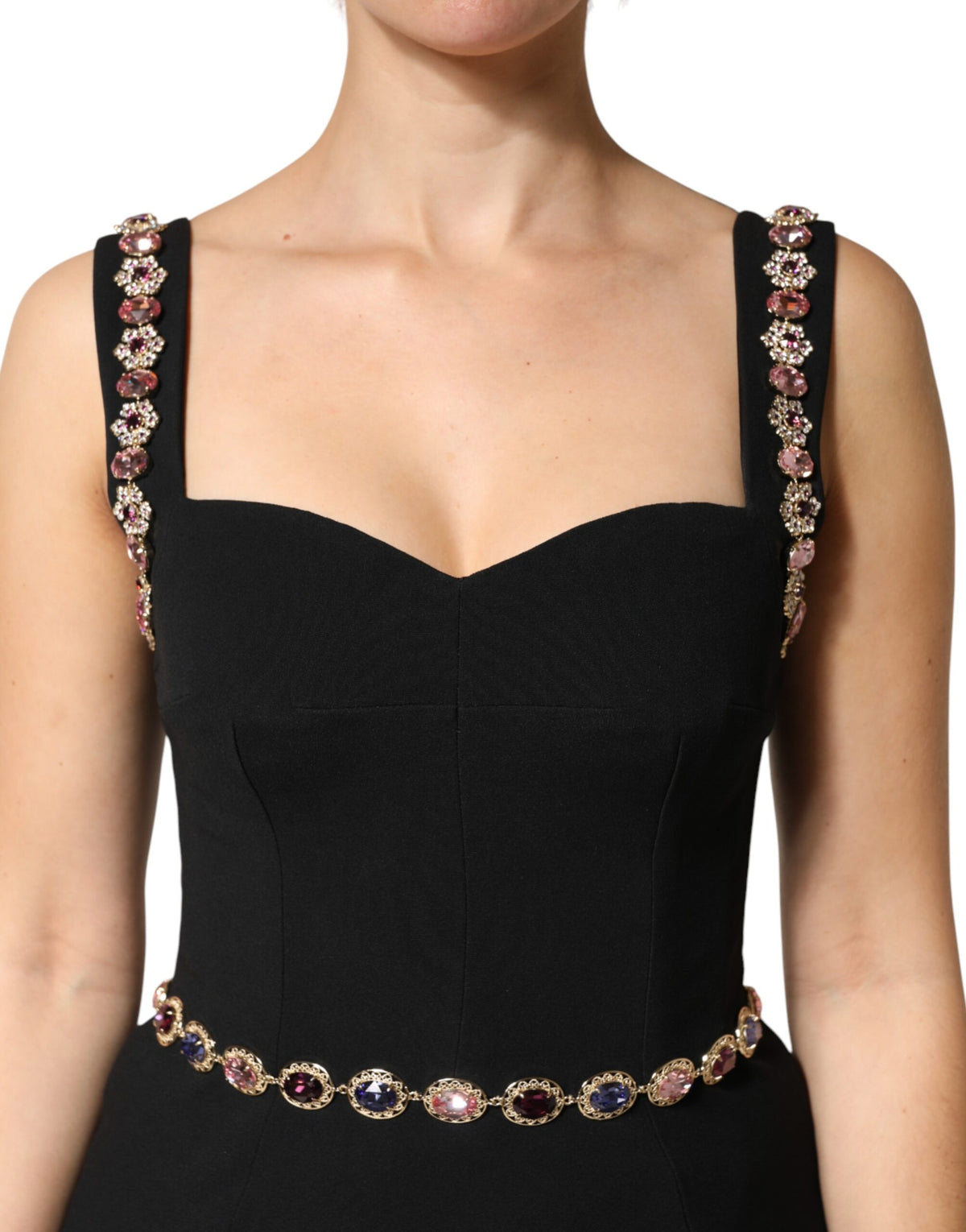 Dolce & Gabbana | Black Embellished Sheath MermaidGown Dress
